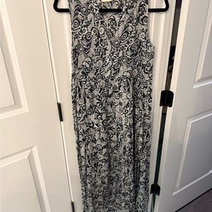 Maeve Black and White Paisley Maxi Dress